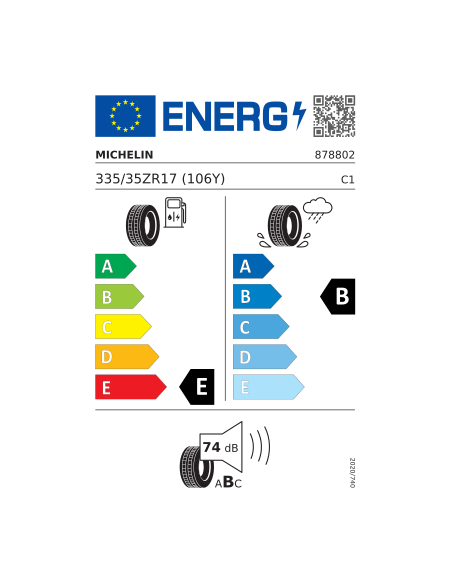MICHELIN PILOT SPORT PS2 335/35 ZR 17 106Y