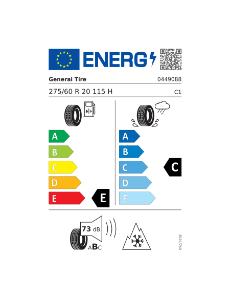GENERAL TIRE GRABBER AT3 275/60 R 20 115H