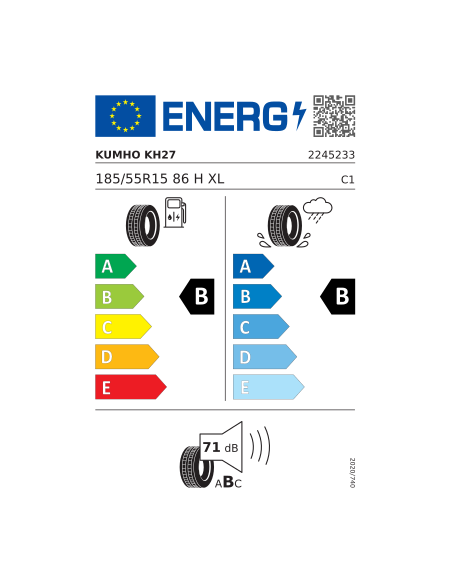KUMHO KH27 ECOWING ES01 185/55 R 15 86H