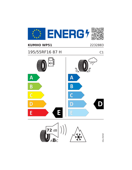 KUMHO WINTERCRAFT WP51 195/55 R 16 87H