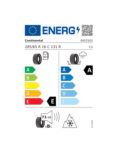 CONTINENTAL VanContact Winter 285/65 R 16 131R
