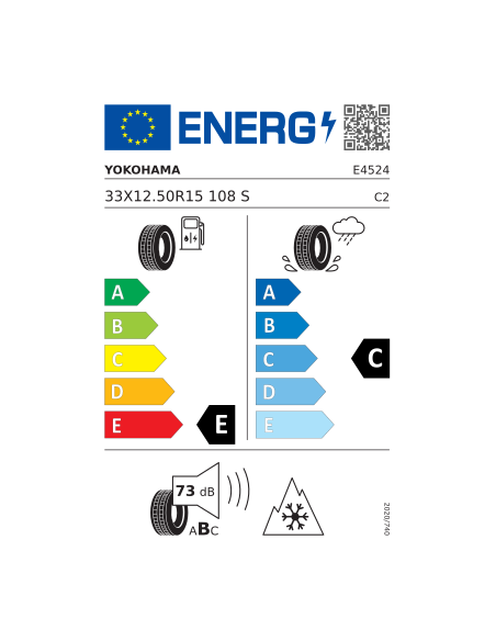 YOKOHAMA GEOLANDAR A/T G015 33/12.50 R 15 108S