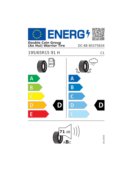 DOUBLE COIN DC88 195/65 R 15 91H