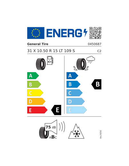 GENERAL TIRE GRABBER AT3 31/10.50 R 15 109S
